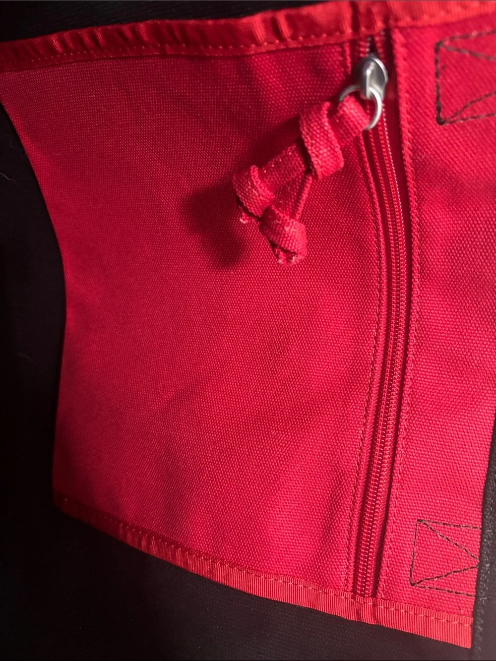 Esprit Black Canvas Tote with Red Logo and Trim